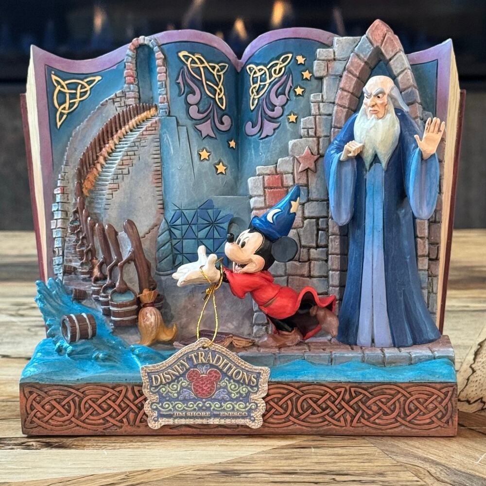Disney Traditions Jim Shore Sorcerer Mickey Storybook Figurine Fantasia Yen Sid - Picture 5 of 16